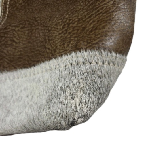 Myra Bag Buttercup Upcycled Canvas & Cowhide Shoulder Bag Western - Picture 6 of 6